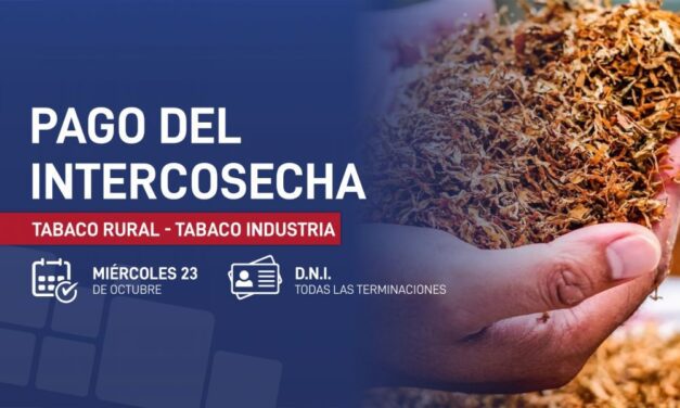 Hoy se paga el programa Intercosecha