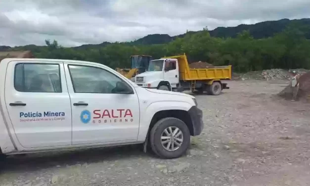 La Secretaría de Minería refuerza controles sobre la extracción de áridos en Vaqueros